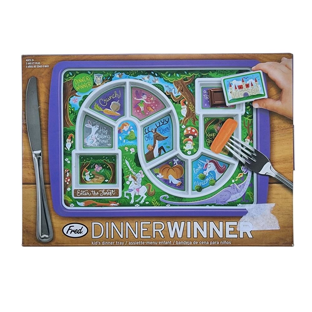 Fred Dinner Winner Tray Kid’s Plate Fairytale Unicorn Path Game Style - Complete